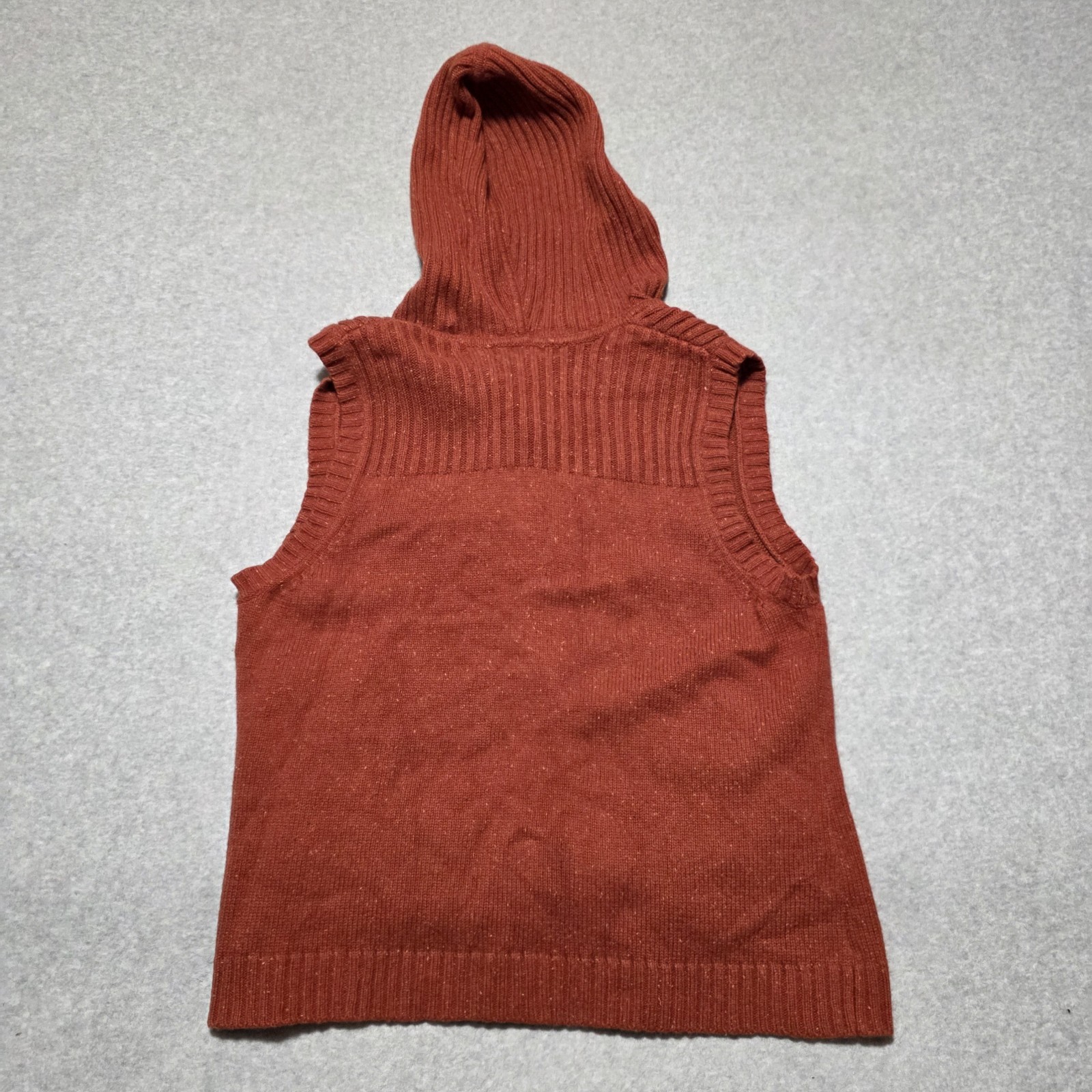 Eddie Bauer Angora-Blend Sweater Vest Womens XL Rust Speckled Wooden Buttons