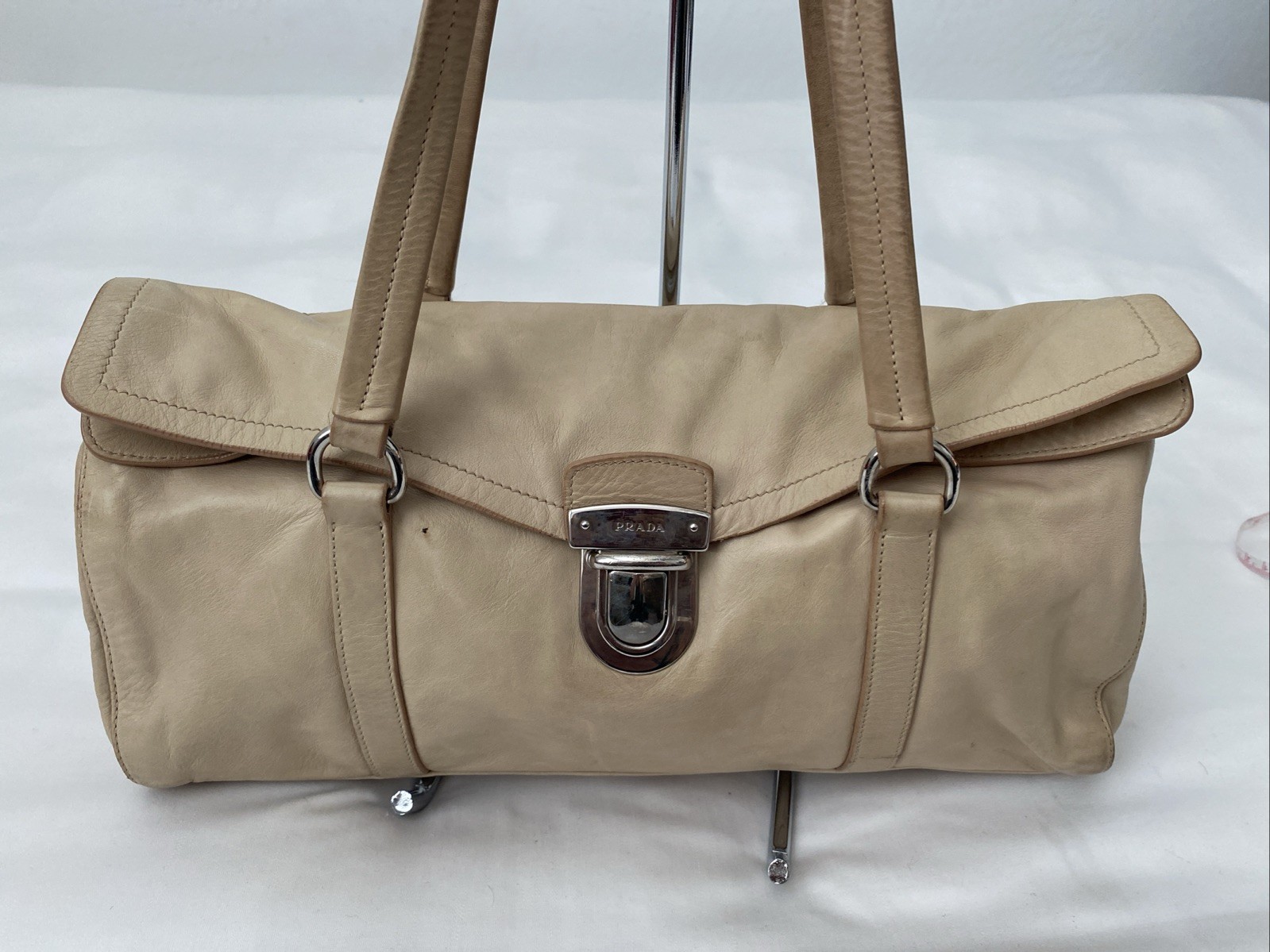 Prada Authentic Easy Fold Over Pushlock Satchel i… - image 5