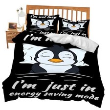 Theme 3 Pieces Duvet Cover Comforter Set with 2 Pillowcase Size King Penguin