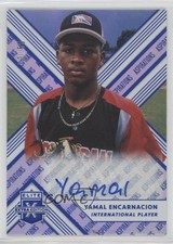 2018 Panini Elite Extra Edition Aspirations Blue 3/50 Yamal Encarnacion Auto 0w7