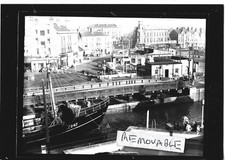 Vintage Old Photo Bridge Fishing Boat Cars People Lowestoft 1940's/1950's ?