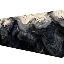 Abstract Terrain Desk Mat Gaming Mouse Pad 31.5 x 11.8 Inch Wavy Marble Textu...