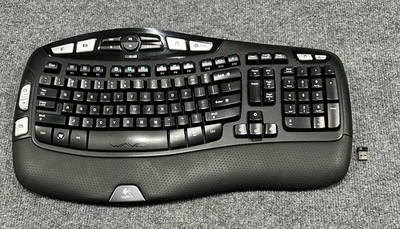 Logitech K350 Wireless Wave Keyboard Ergonomic Design with USB Unifying Receiver