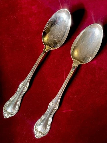 Lot Of 2 International Silver Sterling Joan of Arc Tablespoon Serving Spoons