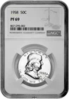 1958 50C Proof Silver Franklin Half Dollar NGC Graded PF 69 in New Holder