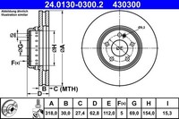 2X Ate Bremsscheibe 24.0130-0300.2 FüR Mercedes Klasse Model S205 W205 C205 A205