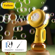 Electric Bubble Gun Toy Automatic Bubble Maker Cartoon Bee Blower LED Light Kids