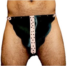 Panno di leone in lattice nero con catena - design gotico a punta, lucido