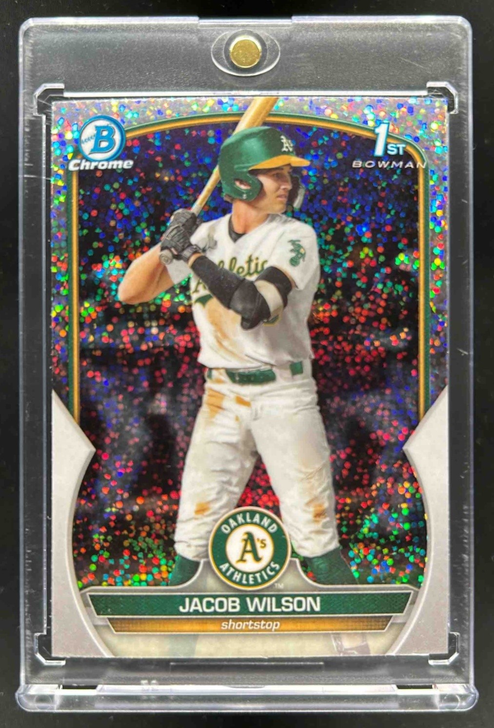2023 Bowman Draft Jacob Wilson Chrome Sparkle Refractor 1st #/200 Athletics