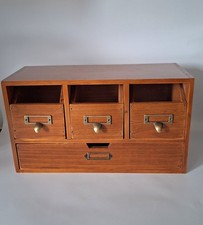 4 DRAWER DESKTOP WOODEN ORGANISING CABINET.