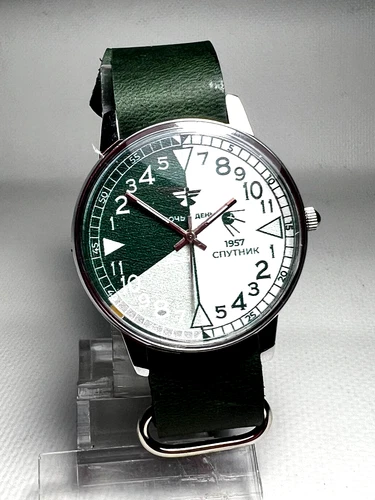 Soviet wrist watch RAKETA 1957 Day-Night from the former USSR Space Era Style