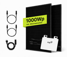Balkonkraftwerk 1000Wp Komplettset 2x500W bifazial FoxESS 800W WLAN 3m …