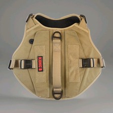 KONG Ultra Durable Tactical Vest Dog Harness Sz XL Tan Pockets Handle Padded EUC