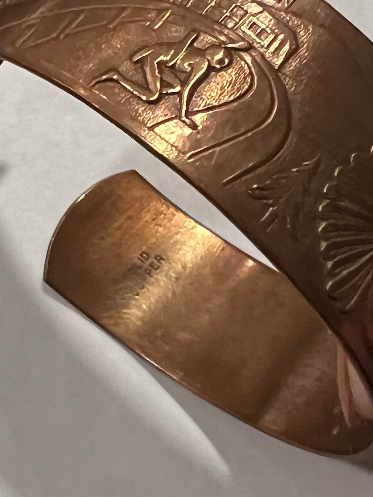 Native American Solid copper story cuff bracelet,… - image 4