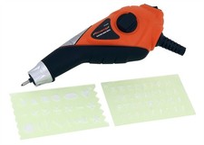 Electric Mini Engraver Engraving Tool + 2 Stencils For Wood Metal Glass Plastic