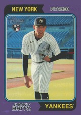 2023 Topps Heritage #557 Jhony Brito Chrome Purple Refractor