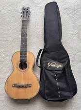 Paul Brett Vintage Viator 6 String Acoustic Travel Guitar. Spruce Top. With Case