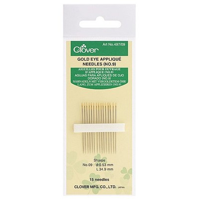 Clover Gold Eye Applikationsnadeln Größe 9