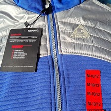 Gerry Unisex Kids Blue Gray Jacket M-10/12 Zipper Reflective Trim Comfort Fit