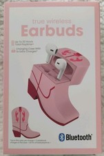 Vivitar Pink Cowgirl Boot -True Wireless Bluetooth Earbuds Up To 20 Hrs Playtime