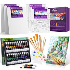 39 PCS Acrylic Paint Set for Kids & Adults, Art Supplies Painting Kit with 24...