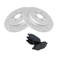 Brake Rotor Pad Ceramic Drilled Slotted 3pcs for Ford 2011-2014