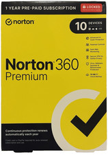 Norton 360 Premium - 10 Devices - 1 year pre-paid with Cloud Backup - Sealed box