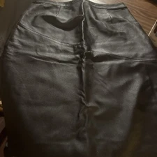 Boutique Europa Black Size 12 Shell Is100% Leather And Lining Is Polyester Skirt