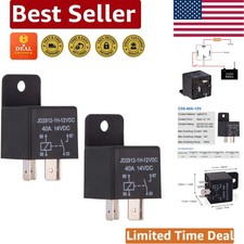Automotive 4 Pin Relay 12V 40A - Durable Silver Tin Oxide Contacts, Set of 2