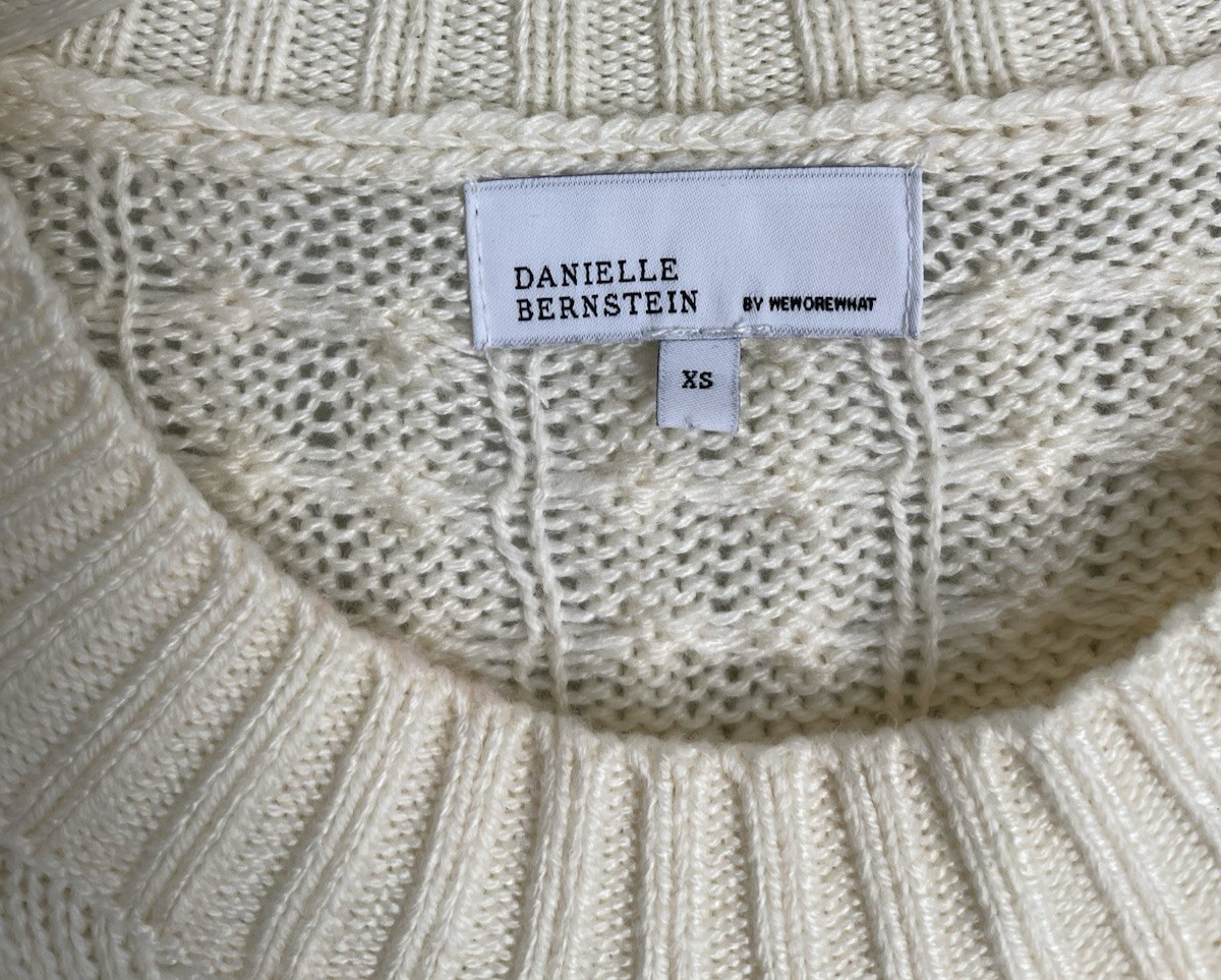 Danielle Bernstein WeWoreWhat Ivory Cable Knit Cr… - image 2