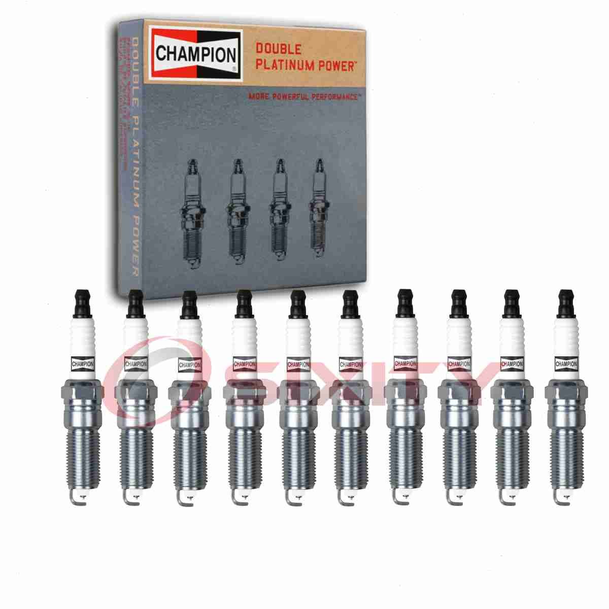 10 pc Champion Double Platinum 7570 Spark Plugs for SPLZTR5A13 RE14PMPB 4998 hr