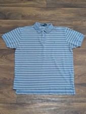 Polo by Ralph Lauren Men's L Striped Short Sleeve Polo Blue Pony