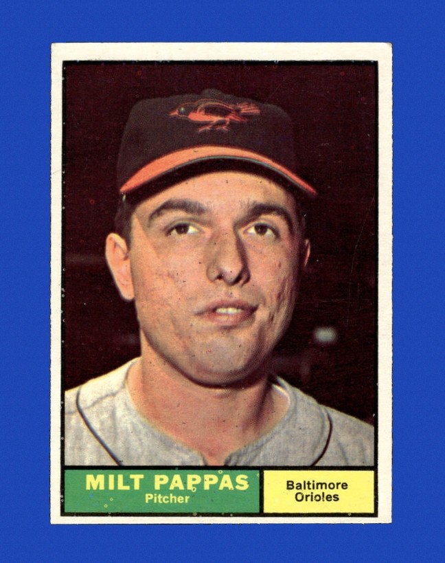 1961 Topps Set-Break #295 Milt Pappas EX-EXMINT *GMCARDS*