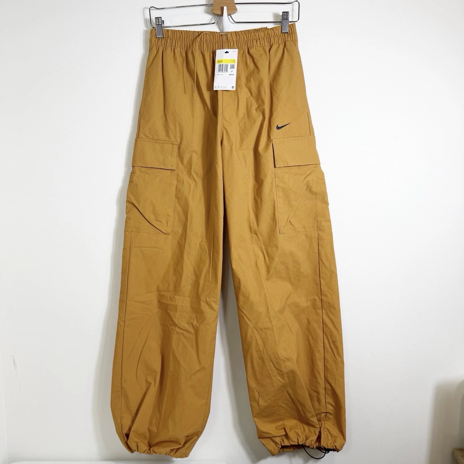 Nike Sportswear Woven Cargo Pants Mid Rise Full Length Tan Brown Women’s Small