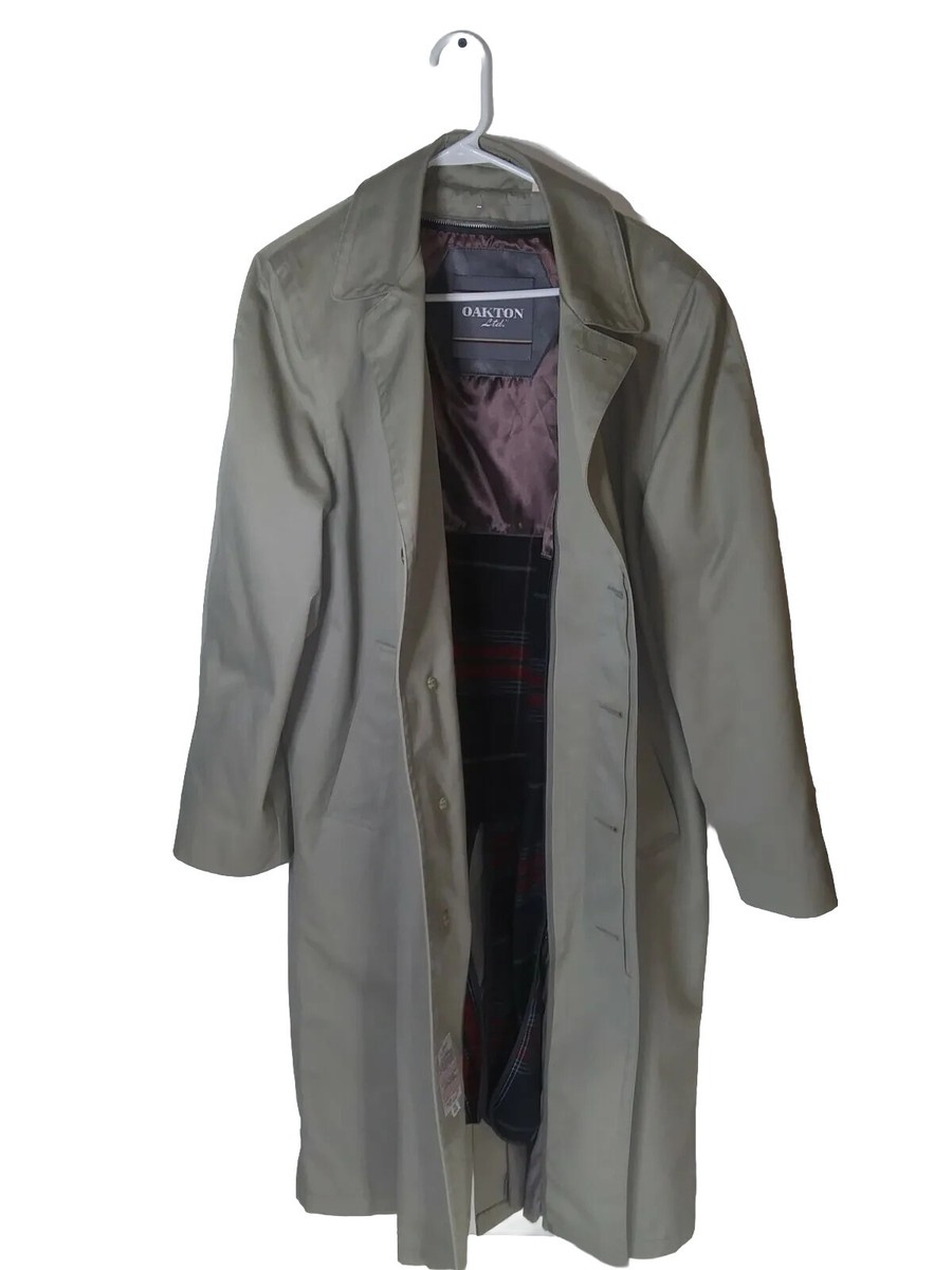 Oakton LTD. Men's M-Size 40 Reg. 4 Button Long Trench/Over