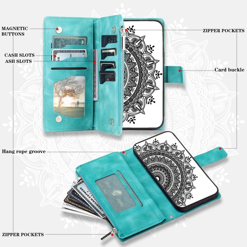 For Samsung A56 A16 A36 A26 A55 A35 A15 05s A54 Zipper Case Leather Wallet Cover - Picture 18 of 28