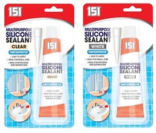 WHITE or CLEAR Waterproof SILICONE SEALANT Small Jobs Window Sink Bath Shower