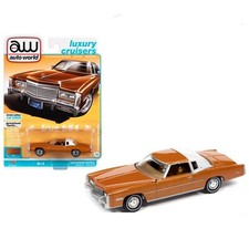 AWSP64312A 1975 CADILLAC ELDORADO ORANGE 1/64 DIECAST MODEL CAR AUTO WORLD 