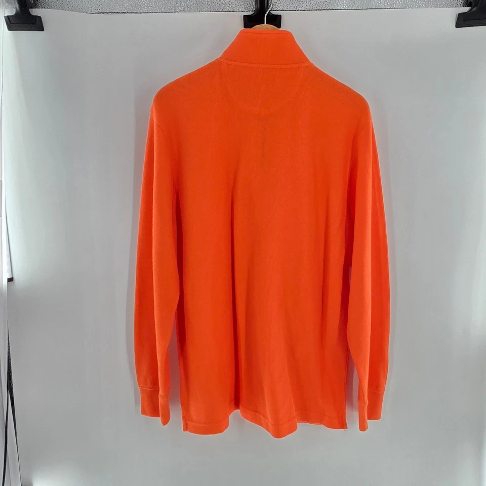 Chaps Sweater Men's Quarter Zip Mock neck Orange Sz L NWT - Image 3 of 4