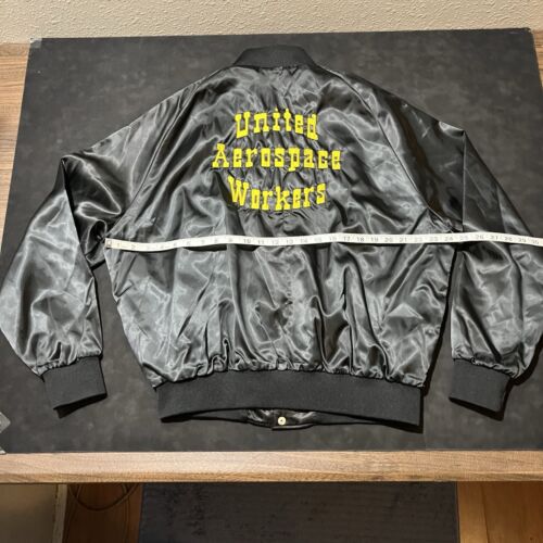 Aerospace Workers Jacket Vintage 1970s Union Workers Satin Bomber UAW Machinists - Picture 12 of 15