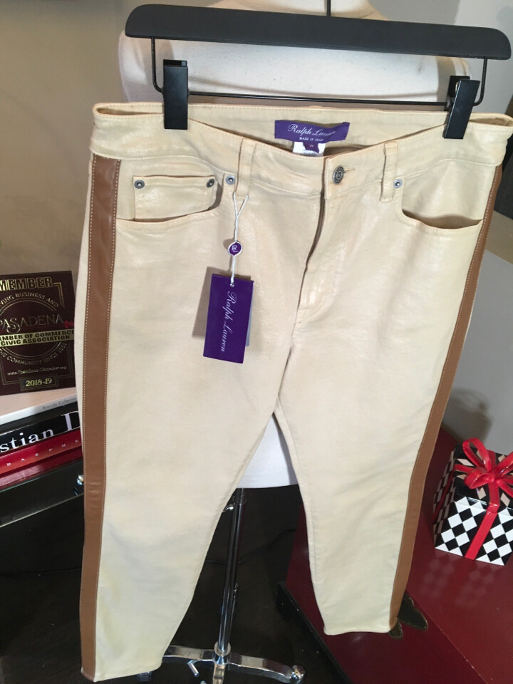 Ralph Lauren Cotton Leather Trim Tuxedo Jeans 2676-5-101020 image 2