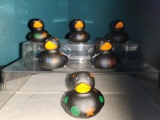 2" Glow n the Dark Blk Light Rubber Ducks - With 4 Geometric Designs - Set of 8