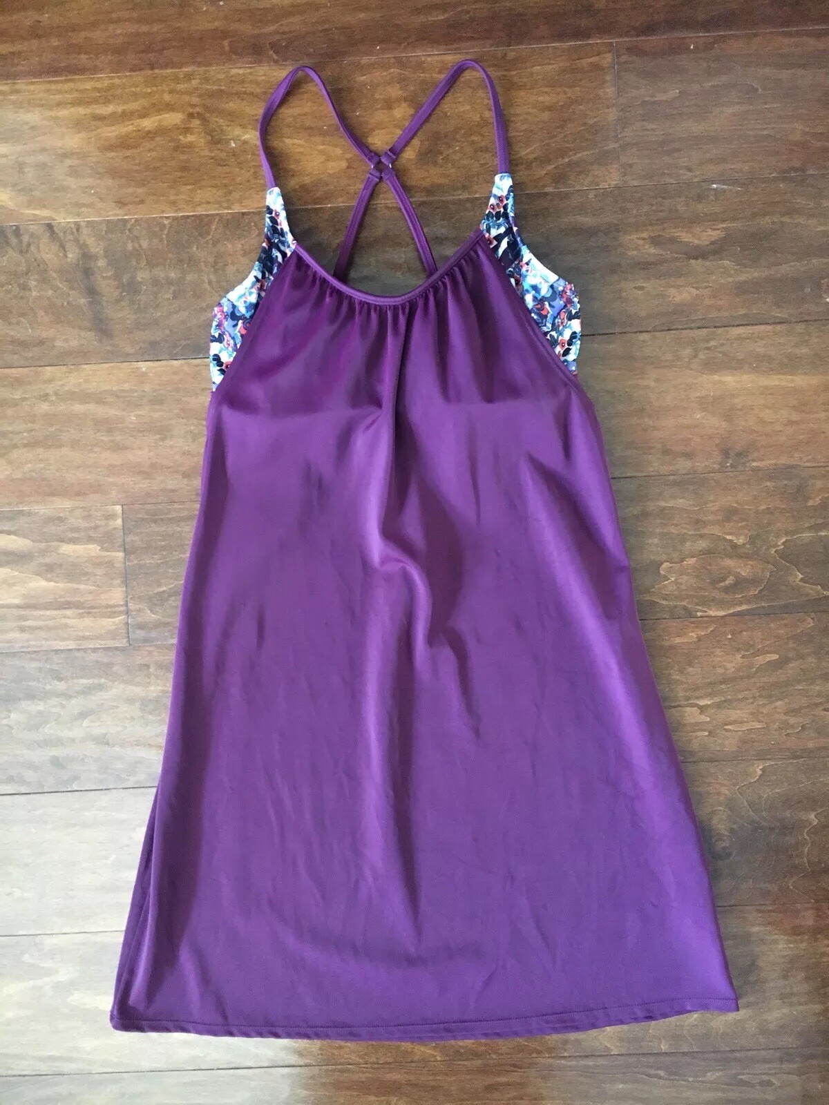 Athleta Womens Swim Dress Size 34 B/C Purple Bulitin Bra eBay