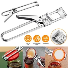 Stainless Steel Can Opener Multifunctional Adjustable Jar Lid Gripper Tool