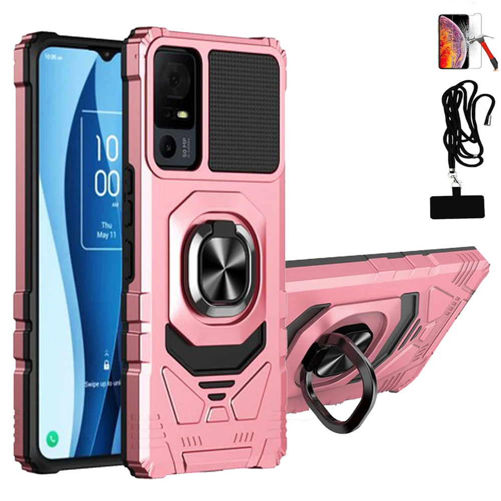 Phone Case for TCL 40 XE 5G T609J Shock Absorbing /Lanyard CrossBody NeckLace