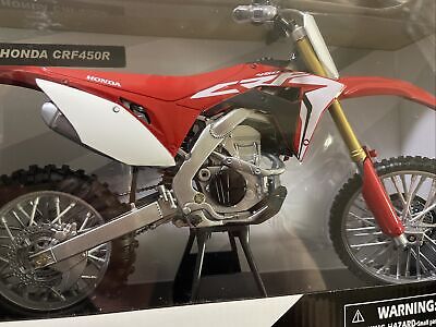 Moto de Ferro Trilha Miniatura Honda CRF 450R 1:6 na Caixa New-Ray