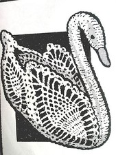 581 Vintage Design SWAN CENTERPIECE Pattern to Crochet Reproduction 