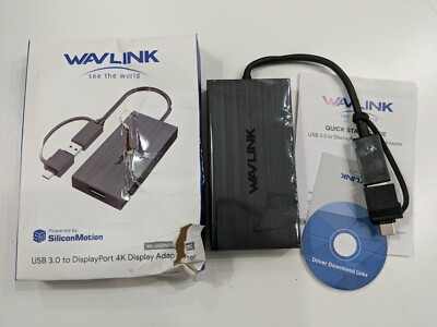 USB 3.0 to DisplayPort 2K Display Adapter USB A or USB C to DP-Based Monitor