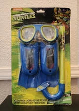 Teenage Mutant Ninja Turtles 3pc Swim Set 1 Mask 1 Snorkel 1 Pair Flippers...