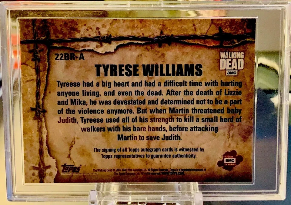 Tarjeta autógrafa Topps Walking Dead On Demand Chad L. Coleman As Tyreese Blood 1/1 Foto 2 de 4